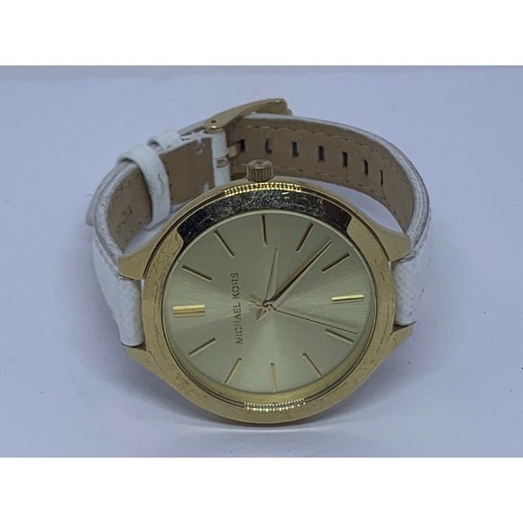 Michael Kors MK3179 Womens White Leather Analog Ch main image 8